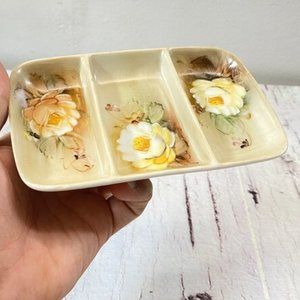 Ceramic Decor Tray, Trinket Tray, Cute Tray, Plate Tray Dish Yellow Brown Green